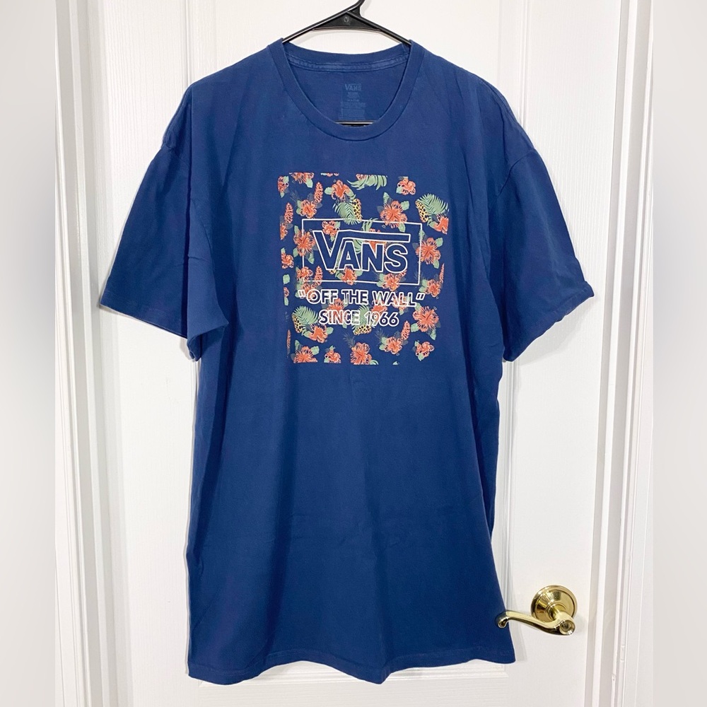 Vans ‘Off the Wall Since 1966’ Floral Graphic Tee Blue Men's XL